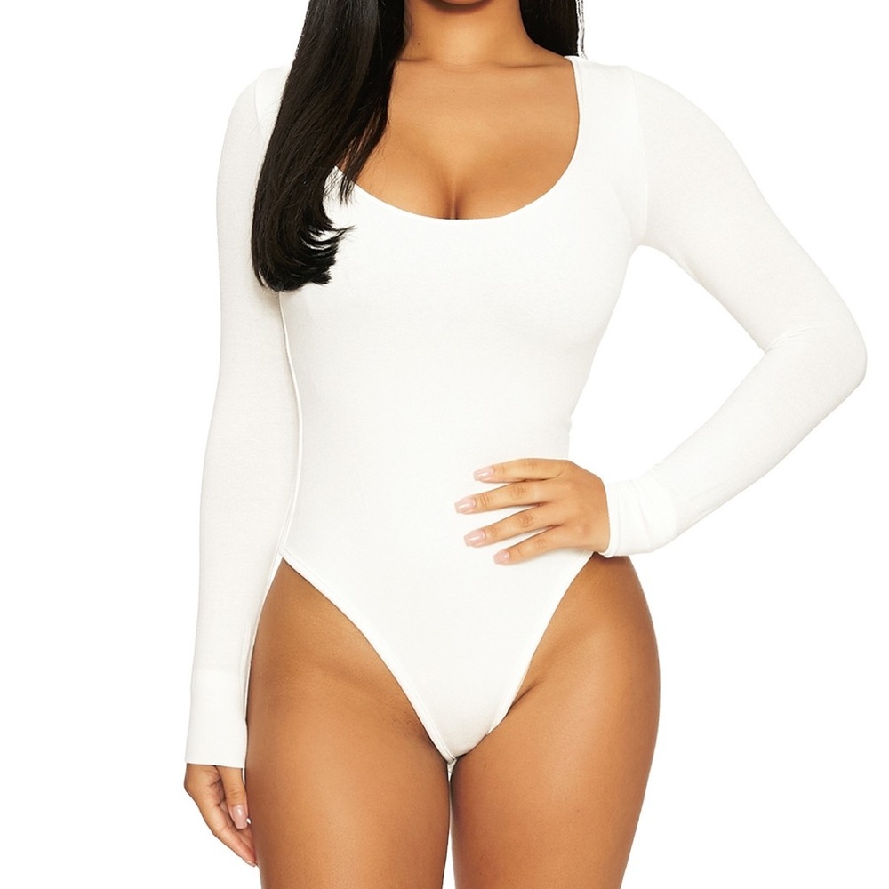 JLUXLABEL White Scoop Bodysuit SM